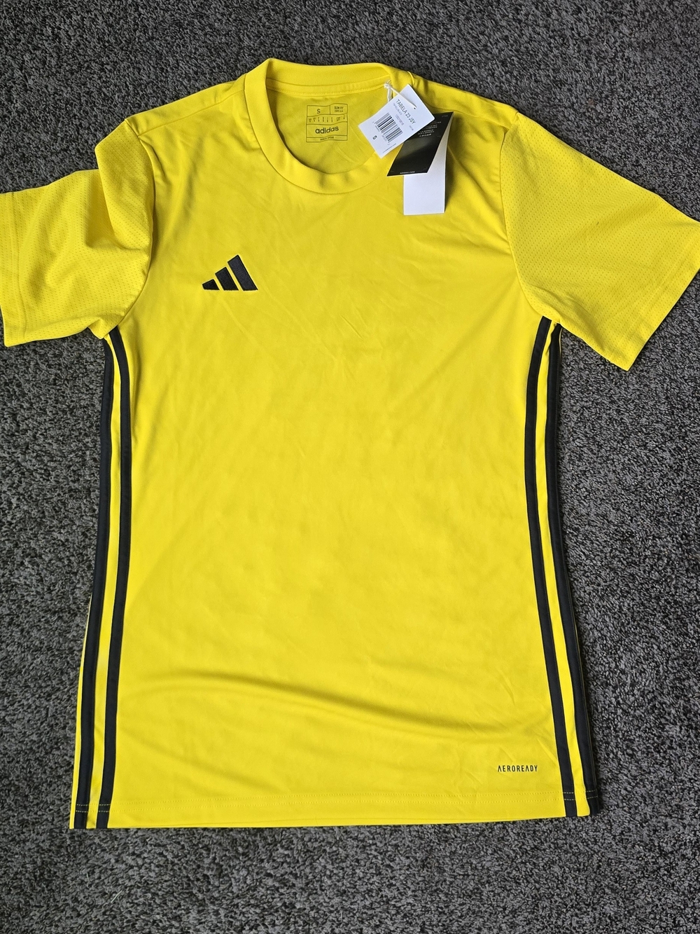 adidas Men’s Yellow Training Jersey with Black Stripes